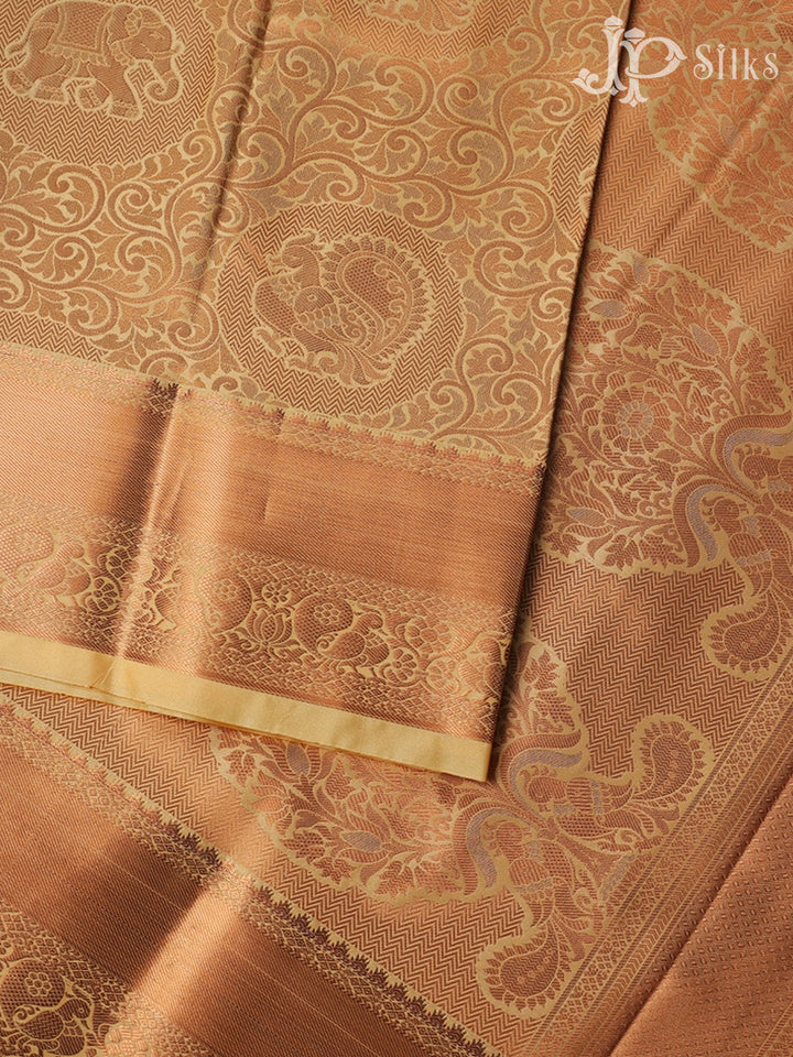 Cream Art Silk Saree - E910 - View 3