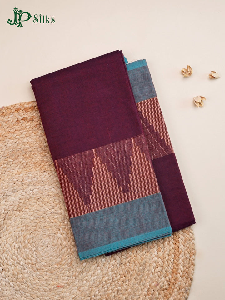 Grape Purple Chettinad Cotton Saree - F2724