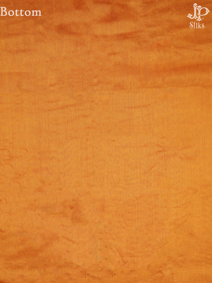 White and Orange Cotton Chudidhar Material - D1007 - View 2