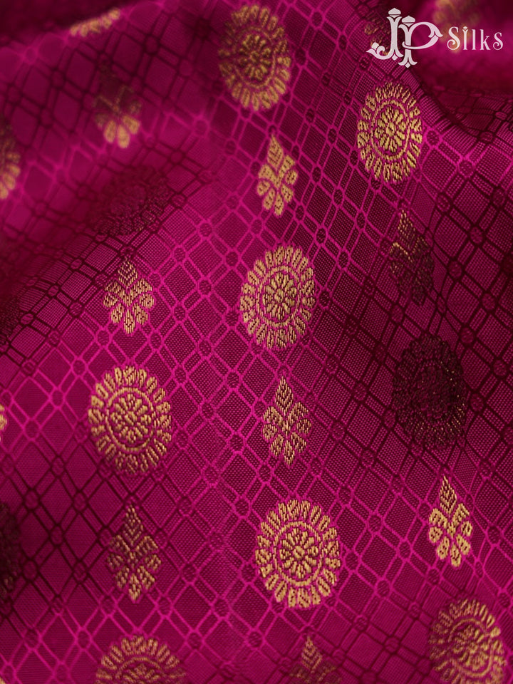 Rani Pink with Sunset Orange Pattu Pavadai - D5935 - View 2