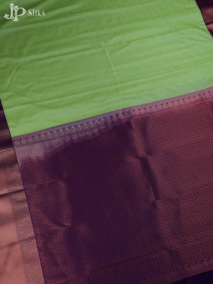 Light Green with Purple Art Silk Saree - F2406 - View 