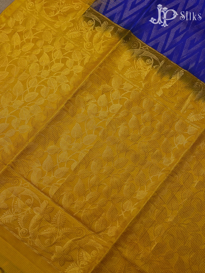 Blue and Yellow Soft Silk Saree - F2354 - View 5