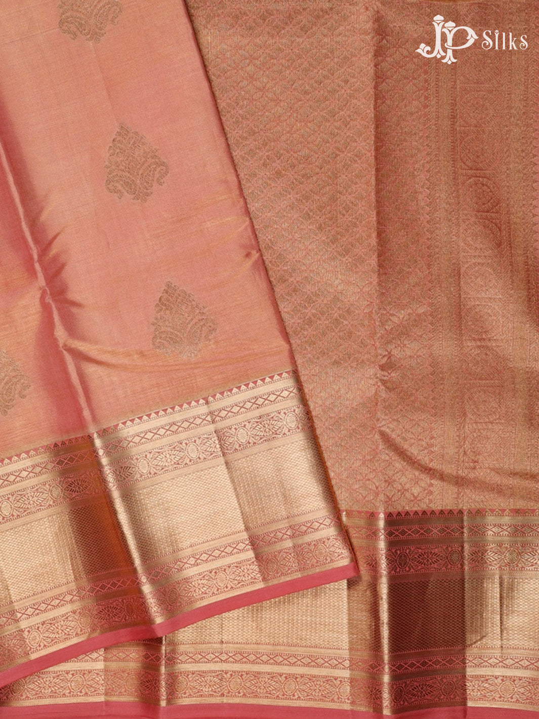 Peach Kanchipuram Tissue Fancy Silk Saree - F3573