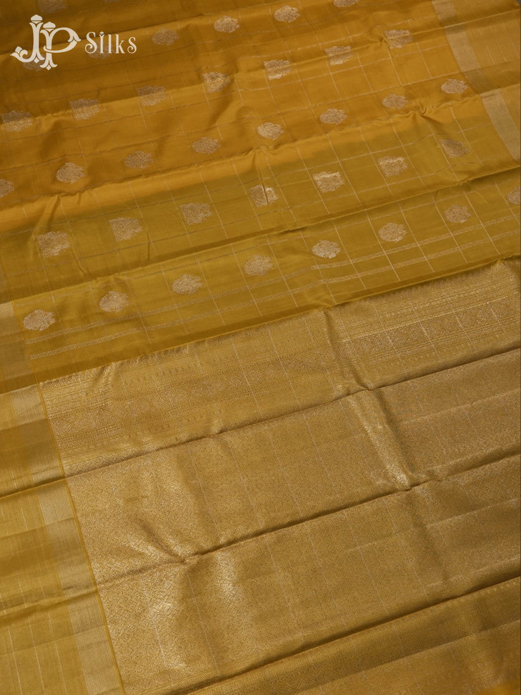 Yellow with Teal Green Kanchipuram Silk Saree - E5220 - View 3