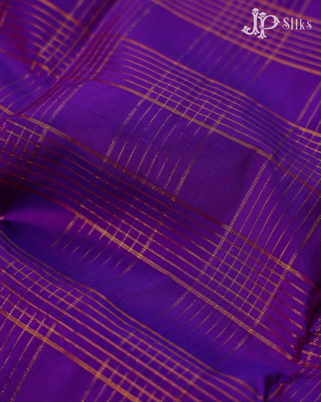 Purple And Cream Kanchipuram Silk Saree - F3493