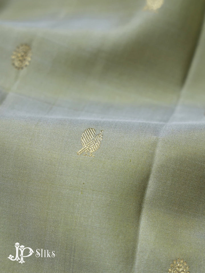 Light Green with Olive Green Kanchipuram Silk saree - F2365 - View 6