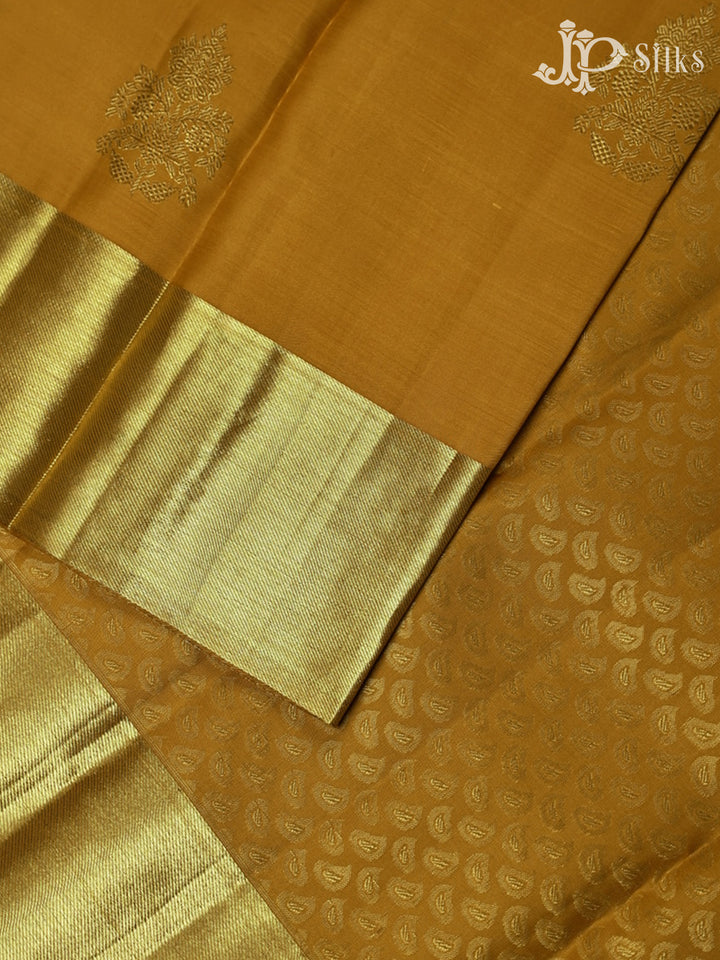 Mustard Yellow Kanchipuram Silk Saree - F2321 - View 4