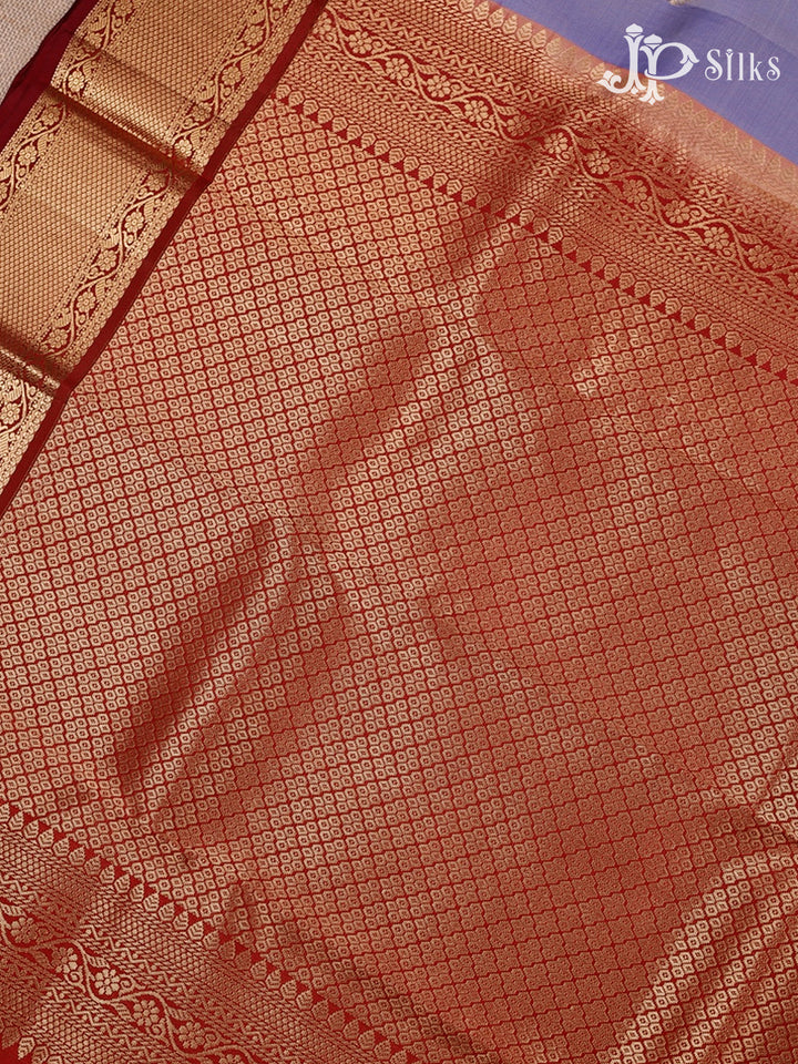 Lavender And Maroon Pure Silk Mixed Saree - G66