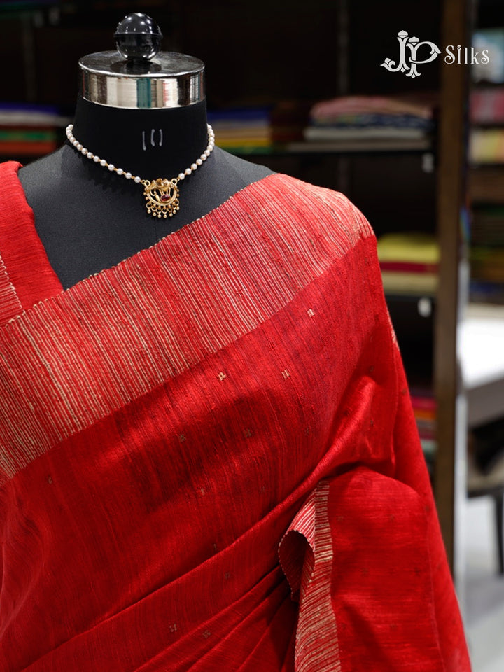 Red Tussur Silk Saree - A6468-view4