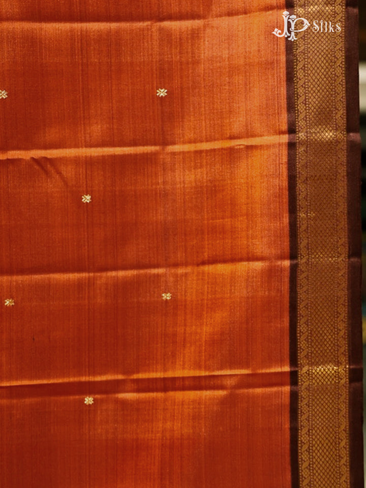 Rust Orange And Brown Kanchipuram Pure Silk Saree - G811