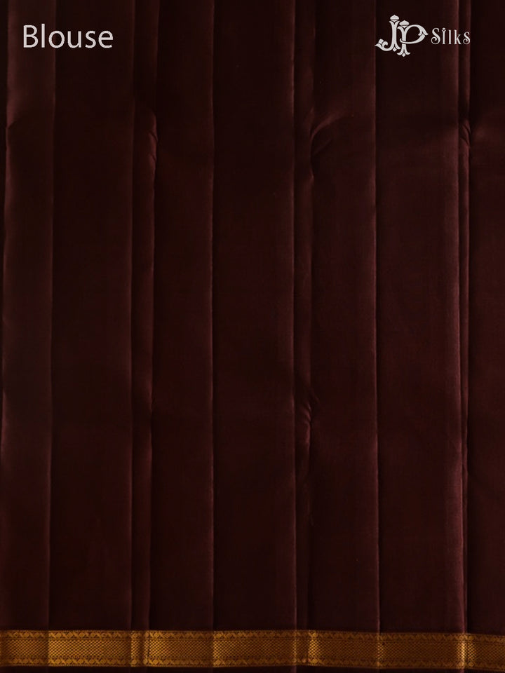 Rust Orange And Brown Kanchipuram Pure Silk Saree - G811