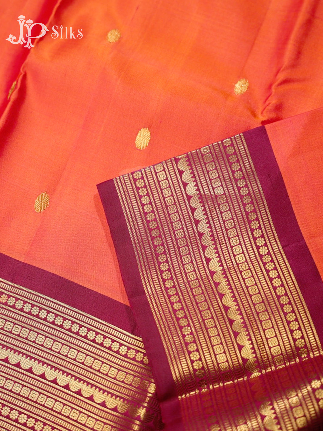 Reddish Pink & Purple Kanchipuram2 Silk Saree - G365-view3