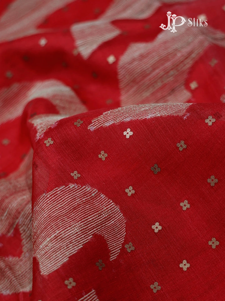 Red Tussur Silk Saree - A6468-view3
