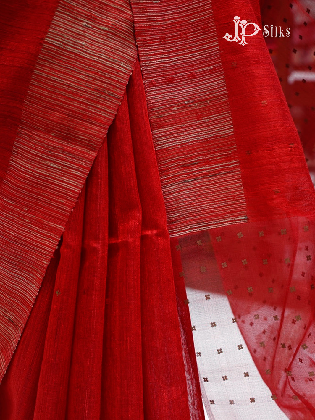 Red Tussur Silk Saree - A6468-view6