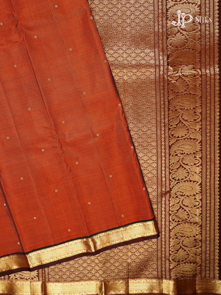 Rust Brown Kanchipuram Silk Saree - G811-view4