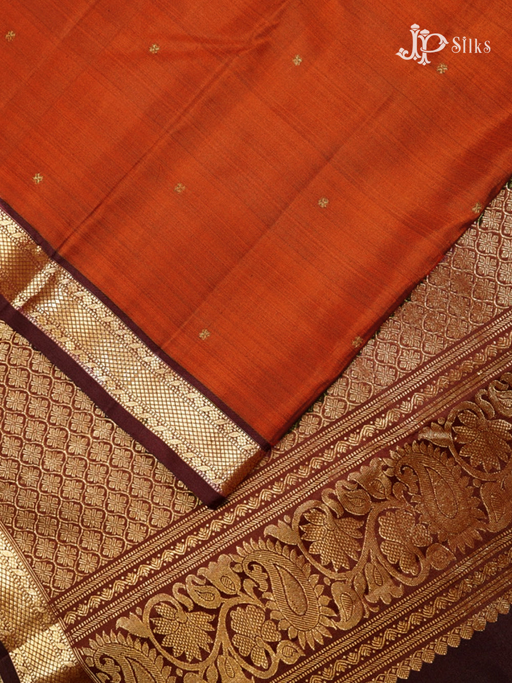 Rust Brown Kanchipuram Silk Saree - G811-view2