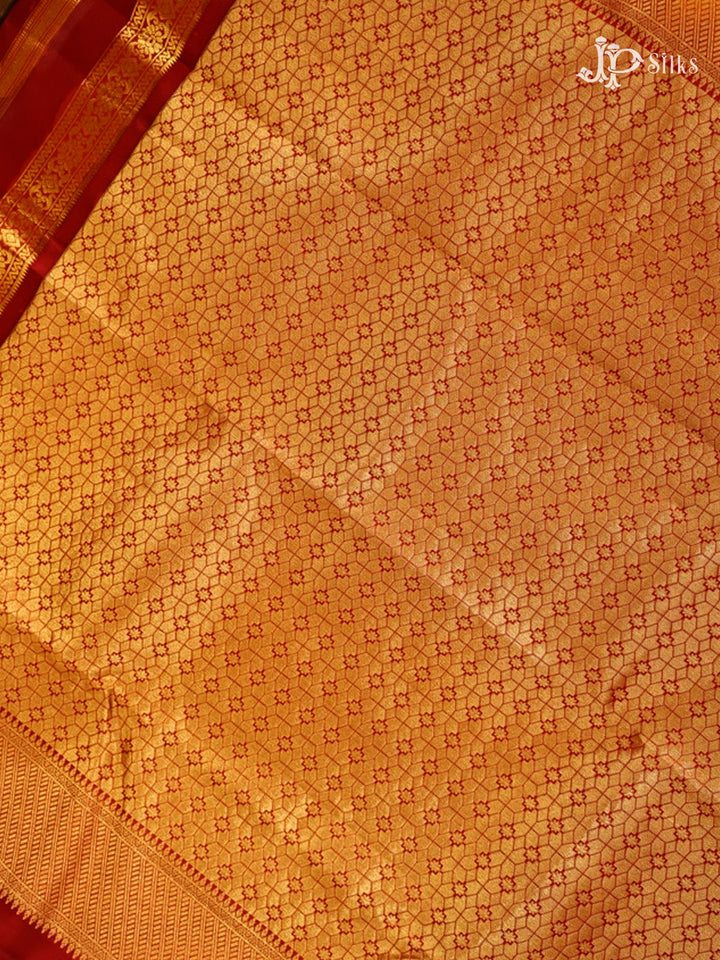 Rust Orange & Maroon Pure Silk Mix Saree - G841-view3