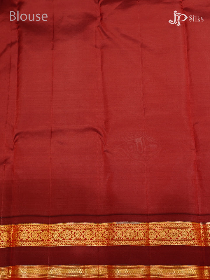 Rust Orange & Maroon Pure Silk Mix Saree - G841-view5