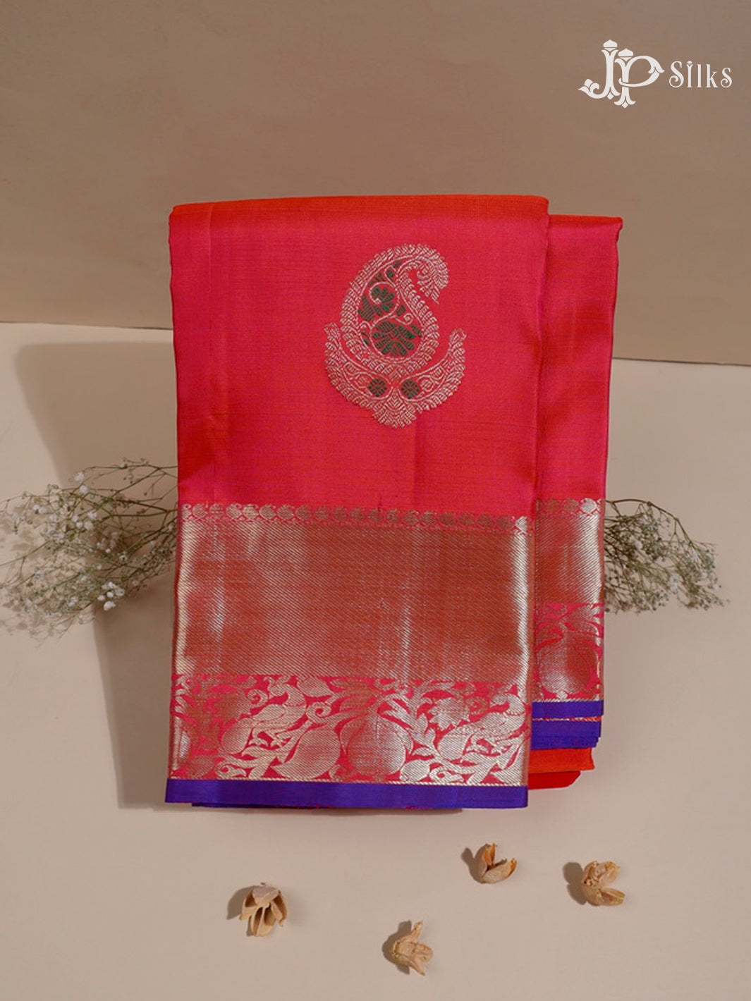 Dual Shade Red & Violet Kanchipuram Silk Saree - A1143-view1