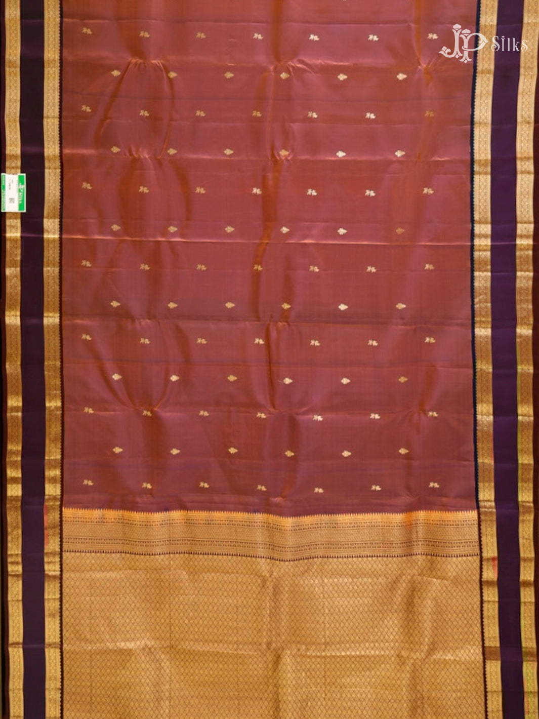 Dual Shade Rust & Dark Purple Pure Silk Mix Saree - G843-view-6
