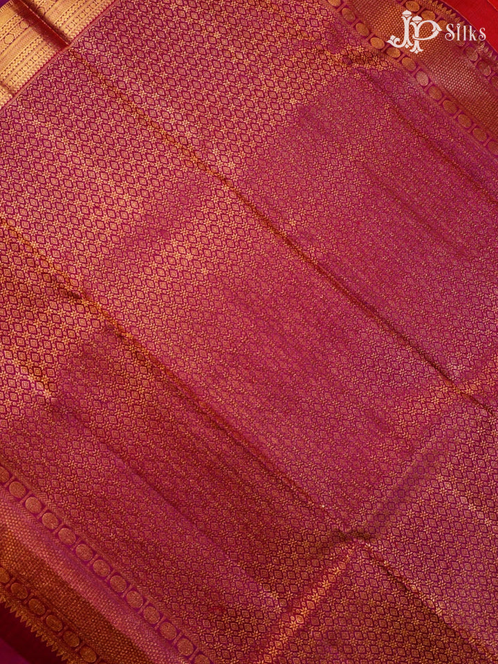 Sunset Orange & Purple Kanchipuram Silk Saree - G830-view5