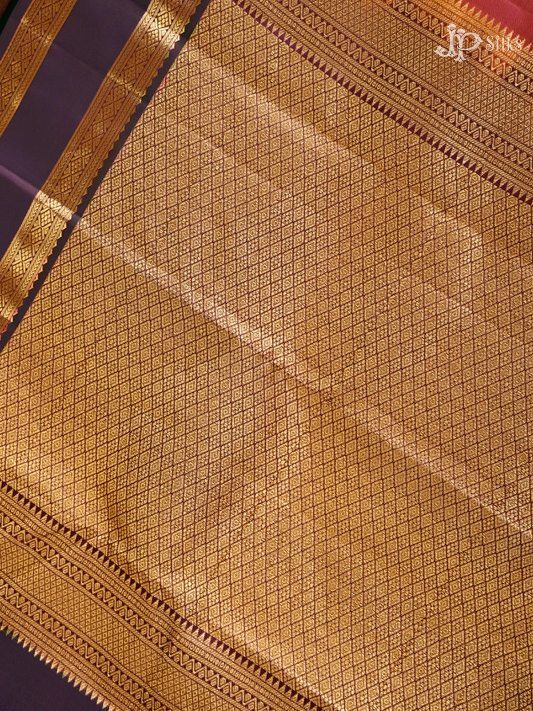 Dual Shade Rust & Dark Purple Pure Silk Mix Saree - G843-view-3