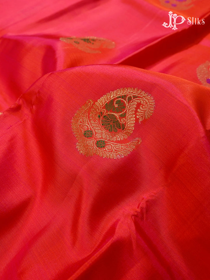Dual Shade Red & Violet Kanchipuram Silk Saree - A1143-view3