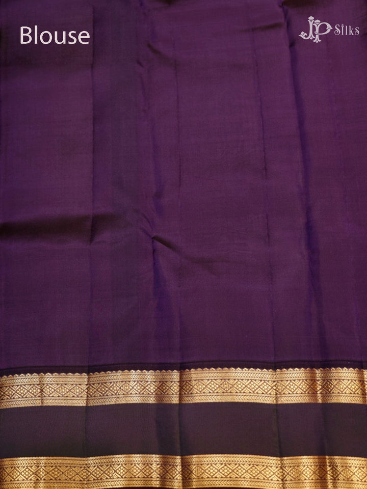 Dual Shade Rust & Dark Purple Pure Silk Mix Saree - G843-view-7