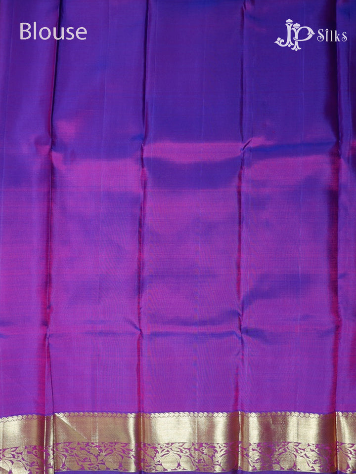 Dual Shade Red & Violet Kanchipuram Silk Saree - A1143-view7