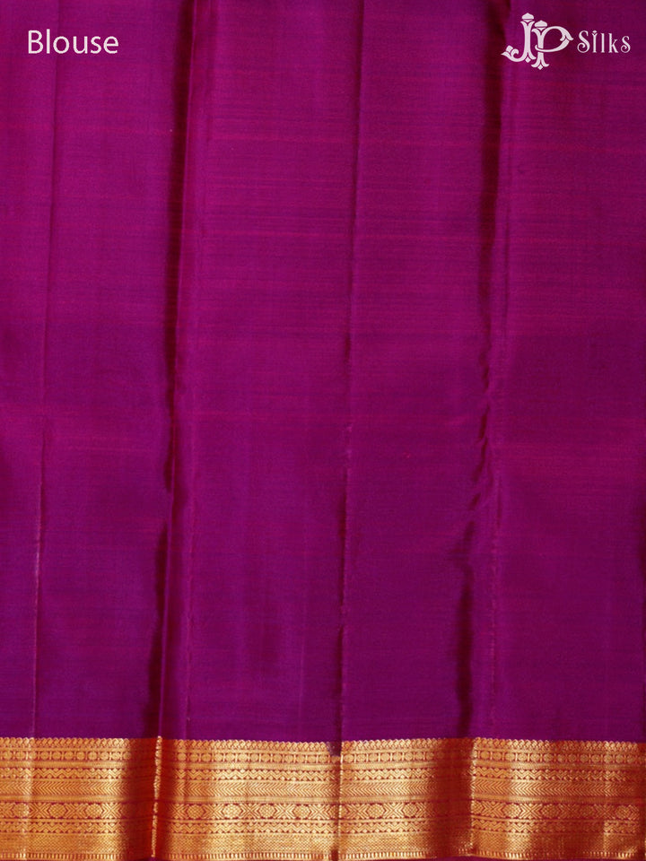 Sunset Orange & Purple Kanchipuram Silk Saree - G830-view7