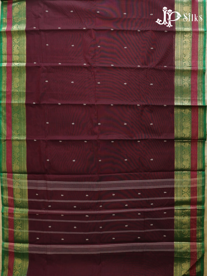 Dark Brown Theni Cotton Saree - G879