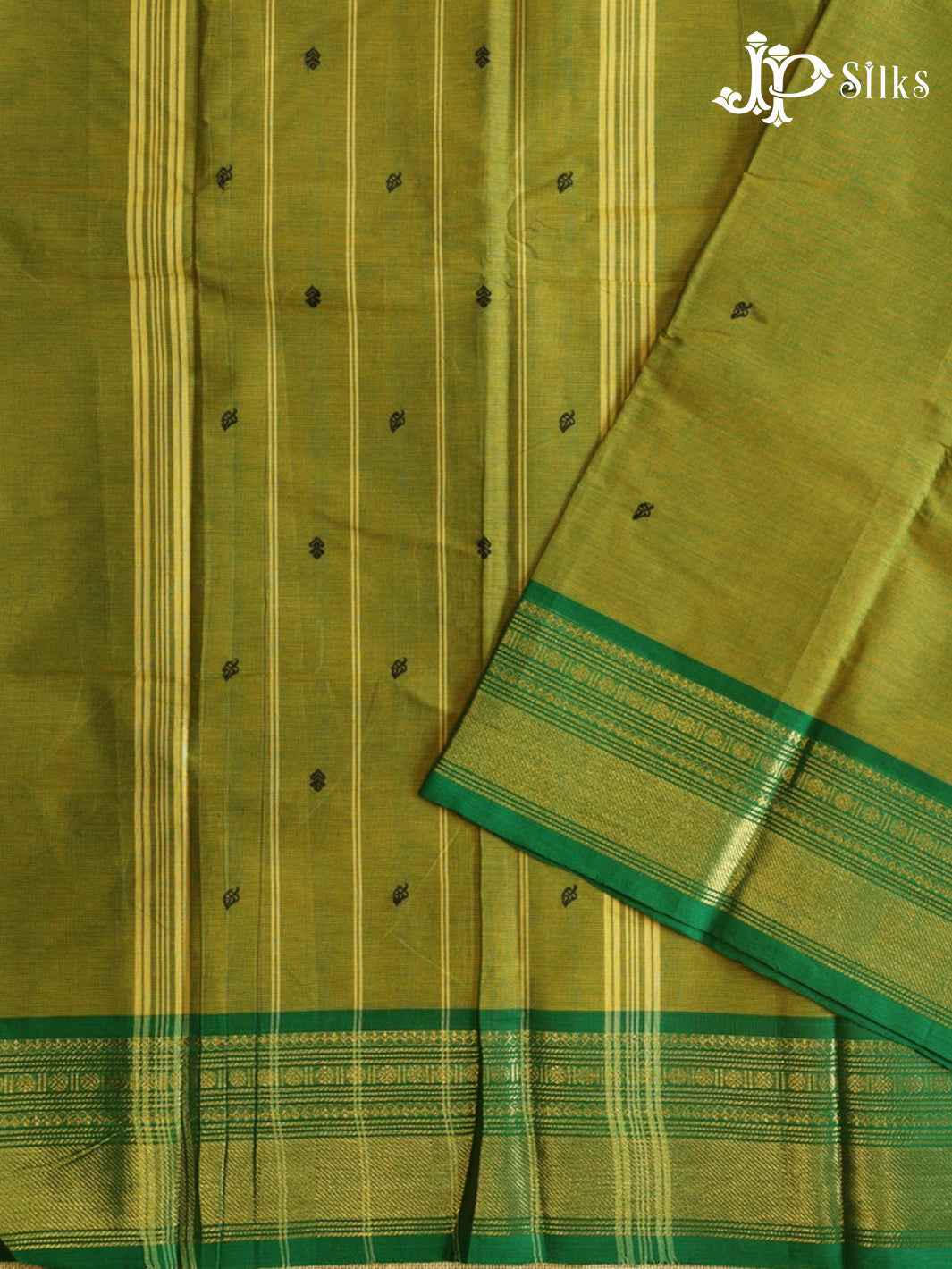 Olive Green Theni Cotton Saree - G878