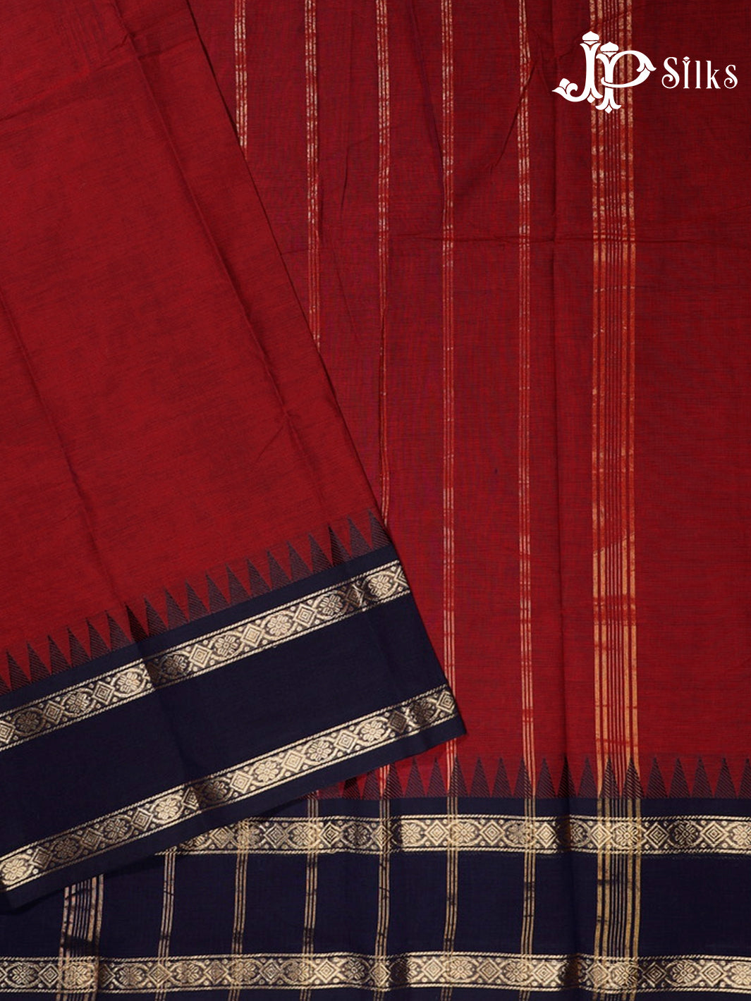 Maroon Theni Cotton Saree - G405 “View3”