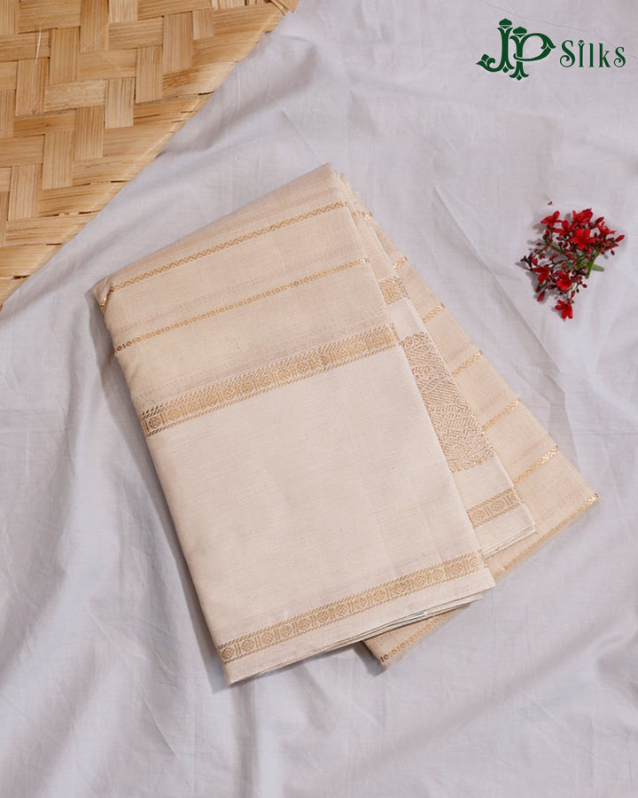 Half White Kanchi Cotton Saree H31