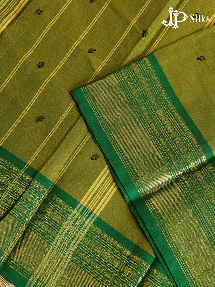 Olive Green Theni Cotton Saree - G878