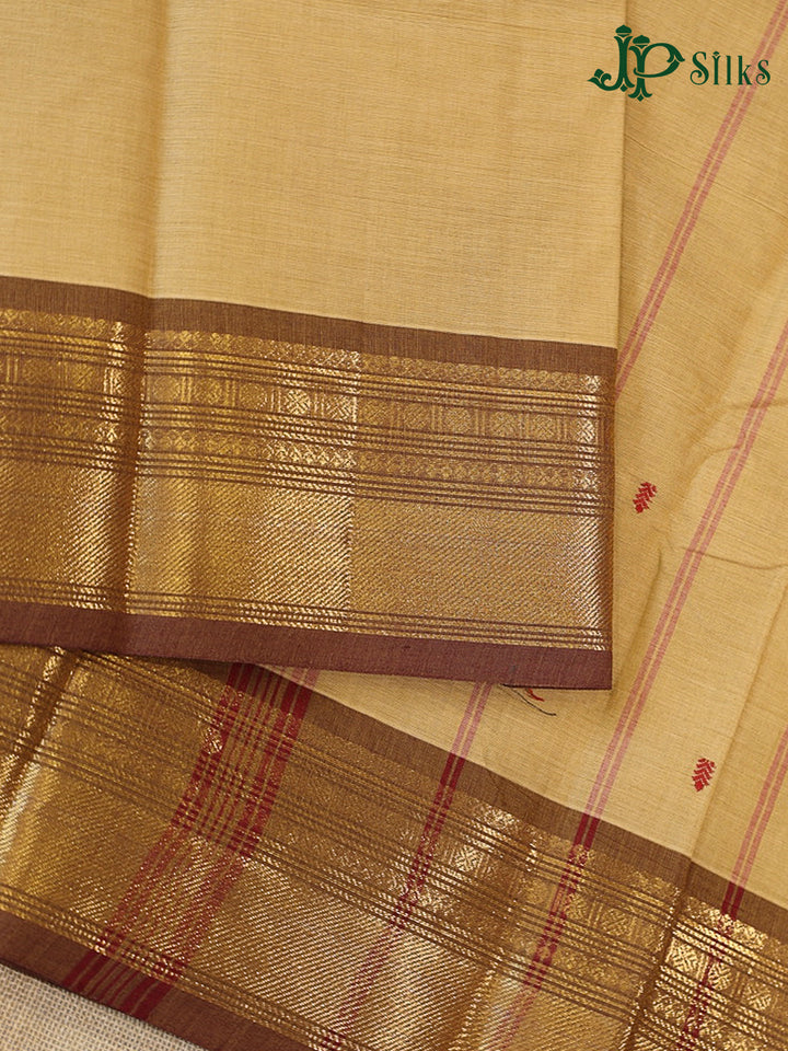 Wheat Beige Theni Cotton Saree - G905