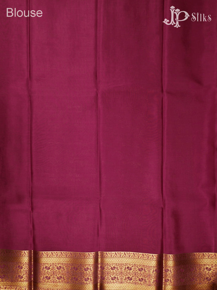 Lemon Yellow And Onion Pink Mysore Silk Saree - D4771