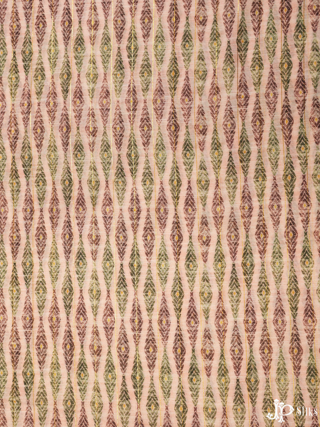 Cream Digital Printed Munga Cotton Fabric - E3339 - View 4