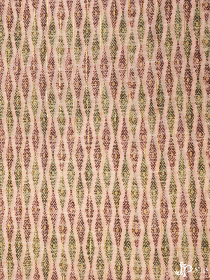Cream Digital Printed Munga Cotton Fabric - E3339 - View 4