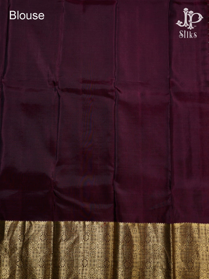 Grey & Maroon Pure Silk Mixed Saree - G328 -view6