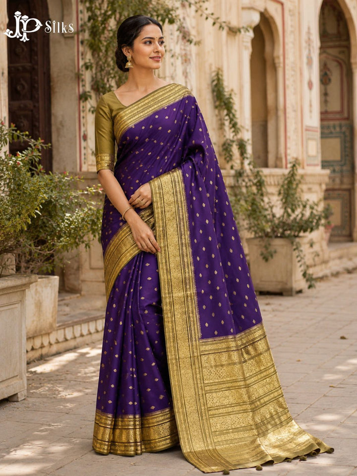 Ink Blue & Sage Green Pure Silk Mix Saree - G821
