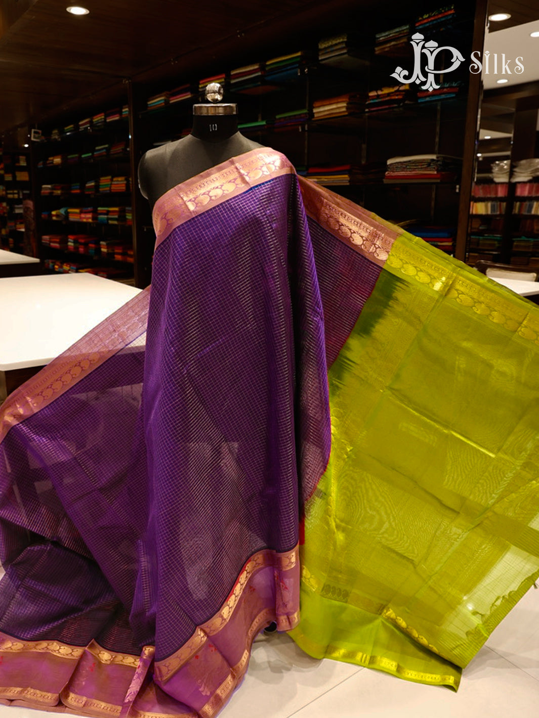 Deep Purple Silk Cotton Saree - G547-view2