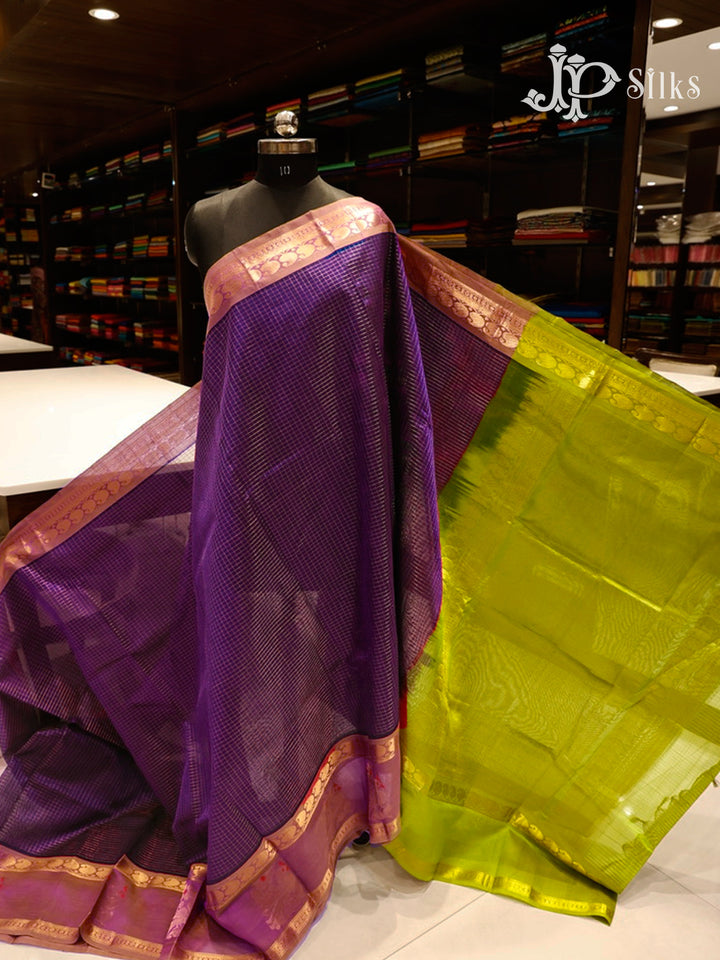Deep Purple Silk Cotton Saree - G547-view2