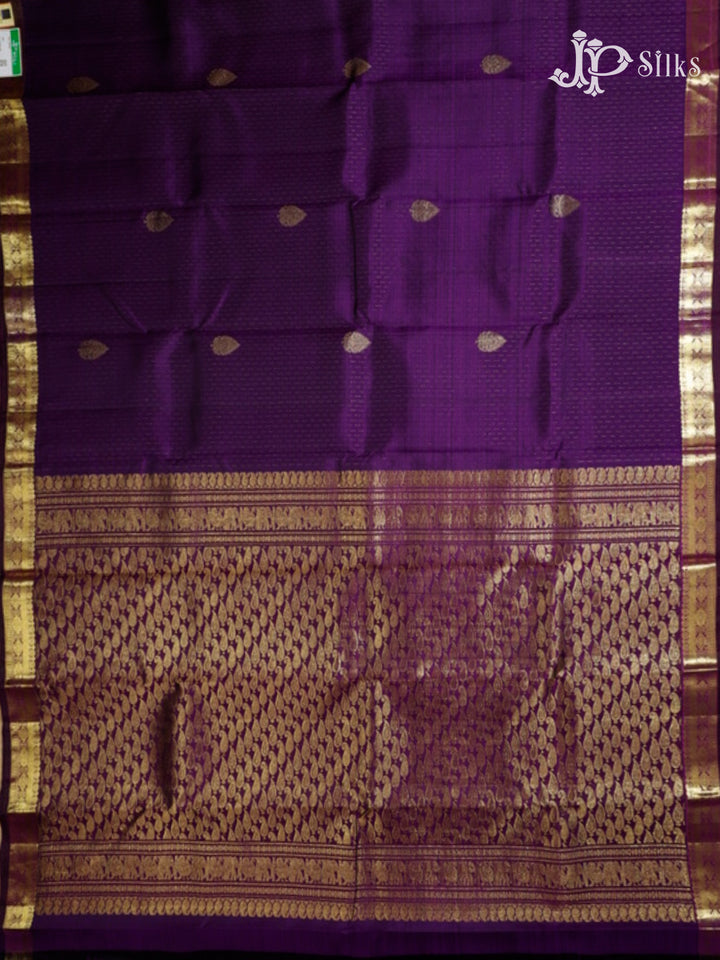 Deep Purple Kanchipuram Silk Saree - G39-view5
