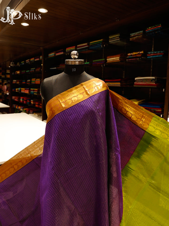Deep Purple Silk Cotton Saree - G547-view1