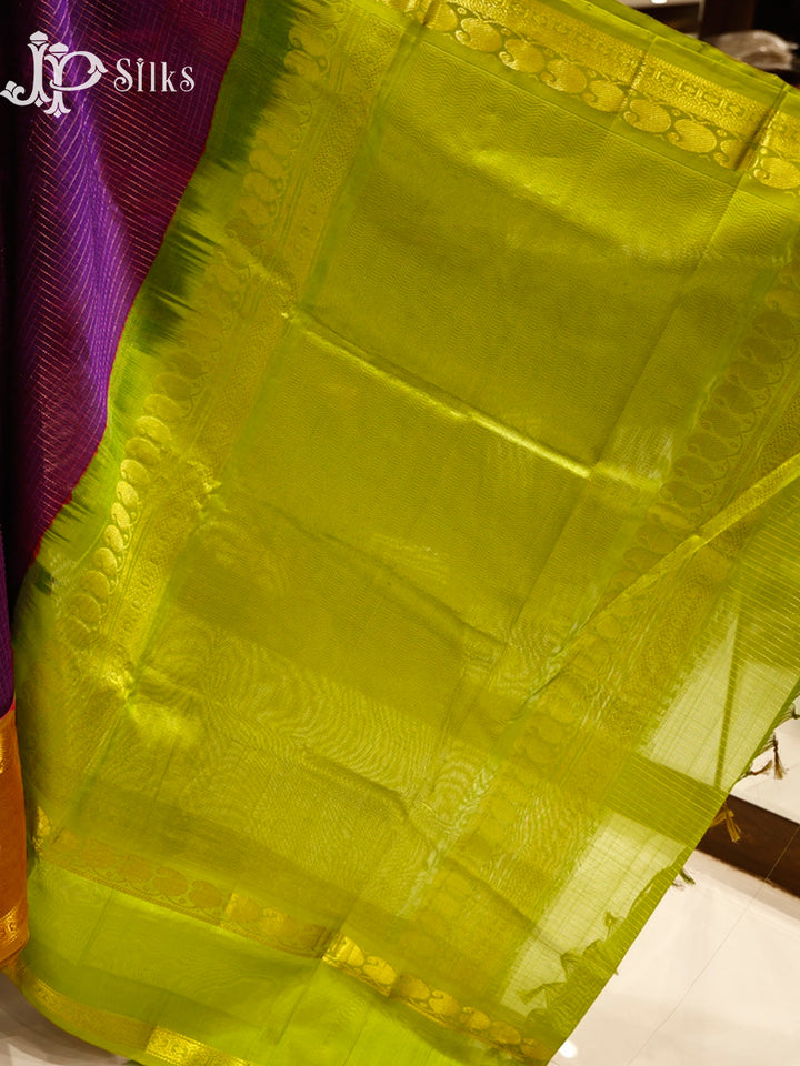 Deep Purple Silk Cotton Saree - G547-view3