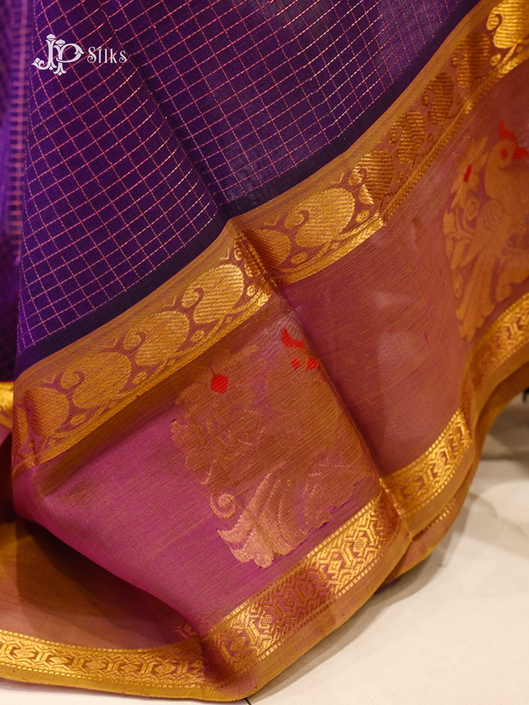 Deep Purple Silk Cotton Saree - G547-view4