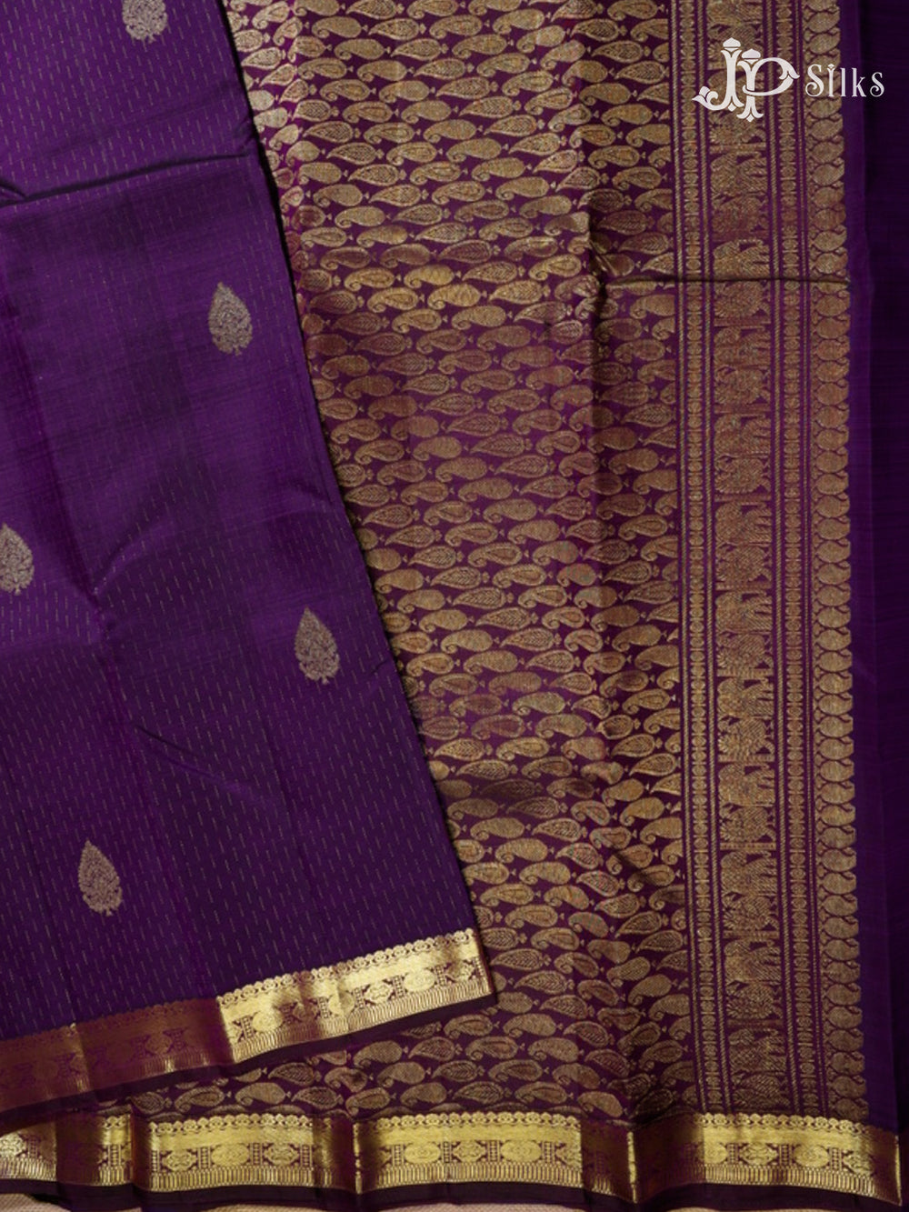 Deep Purple Kanchipuram Silk Saree - G39-view2