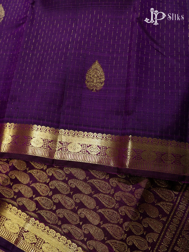 Deep Purple Kanchipuram Silk Saree - G39-view5
