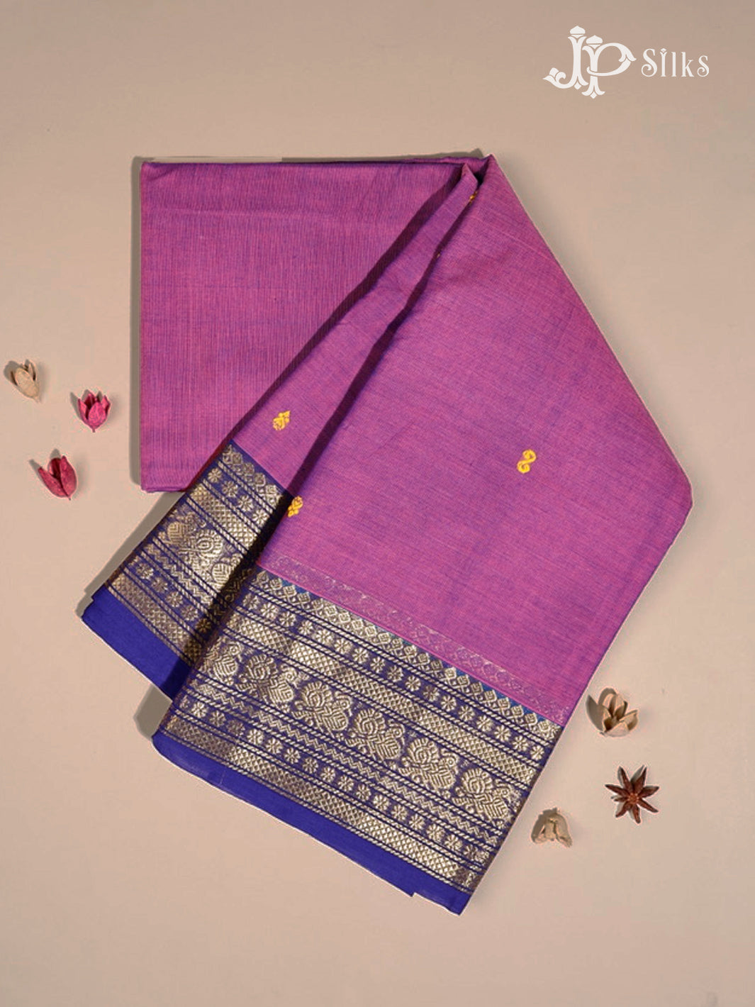 Tacao Purple Theni Cotton Saree - G754-view1